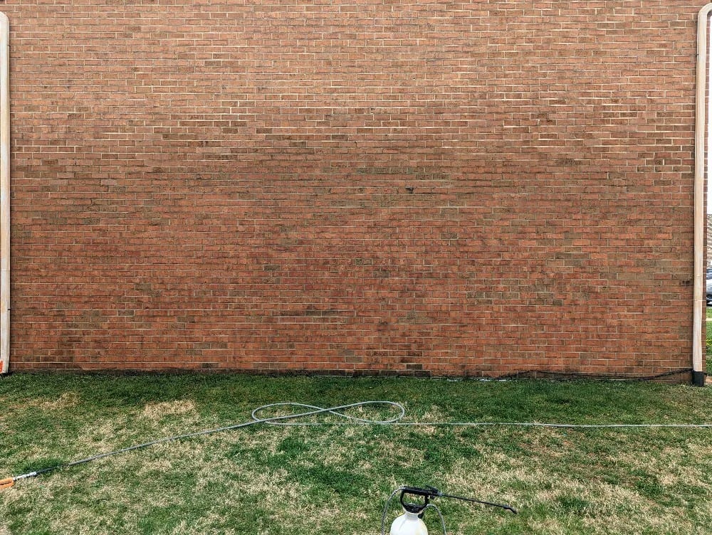 Brick Wall Cleaning Grass Waynesboro City Virginia