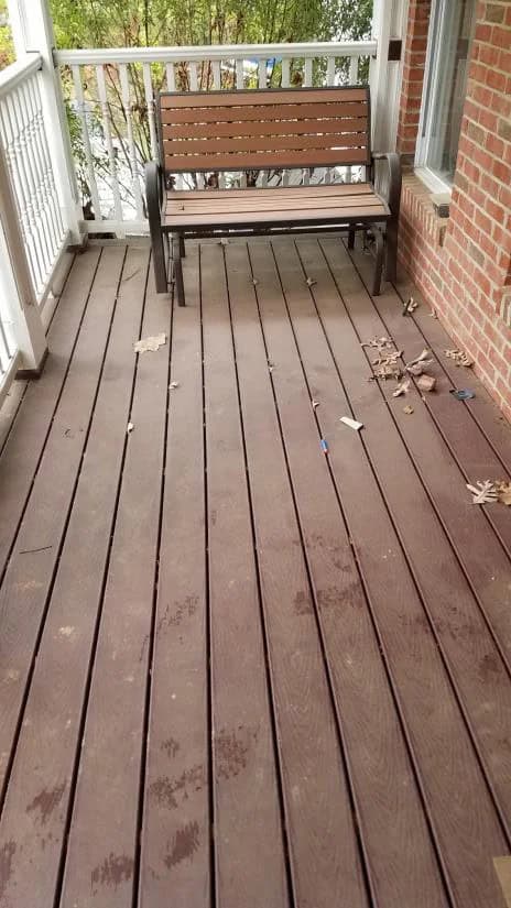 Wooden Deck Bench Leaves Augusta County Virginia